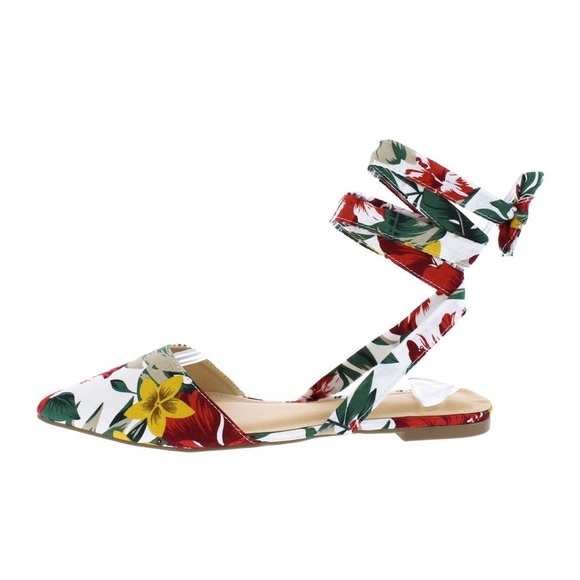 Shoes - White multi floral sandals